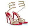 2023 sandales chaussures bijou serpent talon orné de cristal Caovilla- Strappy talons hauts robe de mariée de soirée dame gladiateur