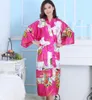 Vestido longo de seda para senhoras japonesas de cetim, vestido aberto, pijama de seda para uso doméstico