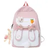 Sacs d'école Cartable Femme Oreilles Sac À Dos Kawaii Étudiant Grande Capacité Nylon Étanche Sac De Voyage