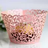 Geschenkverpakking 24 STKS Lace Laser Cut Cupcake Wrapper Liner Gift Box Moon Cake/Cupcake Verpakking Wedding Party Candy Box Container Holder x0713