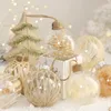Party Decoration Juldekorationer Boll Retro litterär transparent husdjurslingande garnträd
