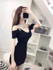 Casual Dresses ZC2069 2023 Summer Women Fashion Nightclub Sexy Package Buttocks Off-the-shoulder Dress Wholesale