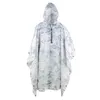 Outdoor Militär Poncho 210T + PU Armee Krieg Taktische Regenmantel Jagd Ghillie Anzug Vogelbeobachtung Regenschirm Regen Getriebe Hause zubehör L230620