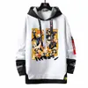 Sweats à capuche pour hommes Sweats Anime Haikyuu Sweat Volleyball Junior Hoodie Faux Deux Pièces Rubans Lettre Imprimer À Capuche Hommes Patchwork Pulls 230713