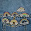 Cute Enamel Rainbow Cloud Brooch Pins Cartoon Lapel Pin for Women Men Top Dress Cosage Fashion Jewelry Will and