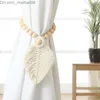 Curtain Poles Bohemian handwoven curtains tied to Tassel Macrame indoor beaded curtain brackets used for living room curtains and home decoration Z230714