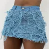 Spódnice Tassel Summer Shorts for Women Micro Denim Spódnica Modna moda dżinsy High talia Petticoat Kobieta Y2K