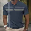 Polo da uomo Fashion Business Stripe Print Polo Summer T-shirt manica corta Line Pattern Top Casual Polo da uomo Abbigliamento oversize 230712