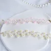 Länkarmband blomma pärlor armband handgjorda eleganta franska daisy ris mode söta justerbara smycken för kvinnor
