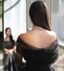 Urban Sexy Dresses Saudi Arabia Women Black Satin Evening Dress Tulle Ruched Off Shoulder Prom Zipper Back Formal Party Gowns 230712