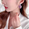 Boucles d'oreilles pendantes Bilincolor Fashion Boucle d'oreille opale ovale violette pour femme