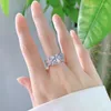 Cluster Rings European And American Square 8 Zircon Ring Personality Mosan Diamond Wish Wedding Women's