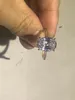 INS KÜÇÜK Alyans Lüks Takı 925 STERLING Gümüş Gül Altın Doldur Büyük Oval Kesim Beyaz Topaz CZ Diamond Promise Kadın Nişan Band Ring Hediye