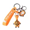 Porte-clés Longes Mode Dessin Animé Mignon Girafe Zèbre Animal Porte-clés Sac Créatif Voiture Pendentif Porte-clés Pvc Cadeaux Drop Delivery A Dh7W9