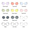 Sunglasses Frames Retro Round Pink Woman Brand Designer Sun Glasses For Alloy Mirror Female De Sol Black 230712