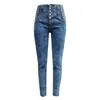 Jeans pour femmes Cargo Pants Femmes Taille haute Pearl Breasted Vêtements vintage des années 90