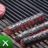 Herramientas para barbacoa Accesorios 1 UNIDS Salchicha Parrilla para barbacoa Parrillas de acero inoxidable para perros Parrilla de rodillos Soportes Resistencia al calor portátil Herramienta antiadherente para barbacoa 230712