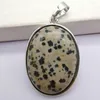 Pendant Necklaces Natural Dot Stone Bead Oval GEM Jewelry S3221