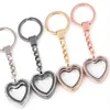 10PCS / lot Strass Coeur Pendentif Médaillon Flottant Avec Porte-clés Verre Vivant Charmes Magnétiques Médaillon Porte-clés280e