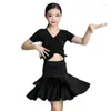 Ropa de escenario Girls Ballroom Latin Dance Clothing Kids Competencia de disfraces de salsa Figura Rumba Chacha Dress Rave Outfits