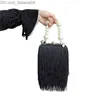 Avondtassen Kleine vierkante tas vrouwen parel ketting handtas diner tas hoogwaardige lange messing clutch bag zwarte avondtasje Z230713