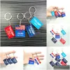 Keychains Lanyards 2024 Trump Key Chain US Party Favor President Election Flag Pendant Rostfritt stål Taggar Ill Be Back Keyring Mi DHG2L