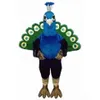 Costume de mascotte de paon bleu de haute qualité Halloween Costume de personnage de dessin animé de fête de Noël Costume Adulte Femmes Hommes Robe Carni269R