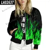 Vestes pour femmes Flamme Imprimé Bomber Amami Manteau 2023 Printemps Corée Y2k Streetwear Vêtements Coréen Dongdaemun Bombers Hiver Froid