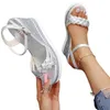 Sandals Women Summer Wedge Heel Platform Strap Open Toe Chunky Bottom Casual Shoes Gold Silver Pink 230713