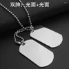 Pendant Necklaces Mens Men Nameplate Military Army Style Tags Chain Stainless Steel