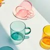 Tassen Hitzebeständiges Glas Bunte Kaffeegläser mit Griff Haushaltsmilch Frühstückstasse Moderne Tasse Trinkgläser R230712