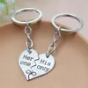 Couple romantique porte-clés porte-clés saint valentin amant cadeau coeur clé ensemble amis porte-clés porte-clés cadeau pour femmes filles # 223D