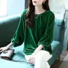 البلوزات النسائية غير الرسمية قميص قمم فضفاضة o-pulver pulver intage top Spring Autumn Design Long Sleeve Fashion T-Shirt B276