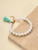 Strand White Jade Bodhi Root Holding A Girl's Plate Playing Zi Tassel Bead Bracelet Student Wen Play Hand String Twist