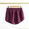 Herenshorts Lu Summer Nwt Dames Los zijvak met rits Gym Workout Hardloopkleding Fitness Dcord Outdoor Yoga Wearlgil Drop Deli Dhr1P