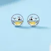 Pendientes de tuerca con aguja de plata 925, ballena de cristal colorida para mujer, regalos elegantes, joyería, Pendientes Brincos EH2073