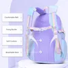 Schultaschen Fengdong Grundschultaschen für Mädchen im koreanischen Stil niedliche Büchertasche Kinder wasserdichter Schulrucksack lila Tasche für Kinder 230712