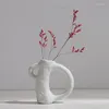 Vasen Modern White Nordic Home Decor Innendekorative Vase Keramikflasche Minimalistisches Wohnzimmer Ornamente Schreibtischzubehör