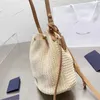 Bolsas de palha de balde Bolsa de marca de marca Totes Bolsa de corpo cruzado de luxo Moda Bolsa de ombro de alta qualidade Bolsa de carta feminina Carteira de telefone Corda Bolsa mensageiro simples