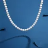 Pearl Necklace Men Simple Handmade Strand Bead Halsband 2023 Nya trendiga män smycken för kvinnor flickor bröllop bankett halsband l230704