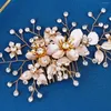 Headpieces Fashion Rhinestone Flower Hair Comb Clips For Women Bridal Wedding Accessories Bride Headpiece Prom Jewelry Gifts
