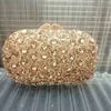 Evening Bags XIYUAN Gold Crystal Evening Bags Bridal Clutch Bag for Women Rhinestones Clutch Purse Bridal Bag Purses China Handbag with chain 230712