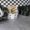 Belts Youth 90s Millennium Y2K Hot Girl Love Heart Hollow Rivet Double Breast Band Punk Personlighet Women's Belt Z230717