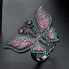 Wedding Rings Zlxgirl Arrival Luxury Mixed Butterfly Shape Winding Cubic Zironia Ring For Women Wedding Dubai Unisex Bridal Finger Ring 230713