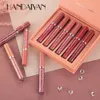 Batom HANDAIYAN Lipgloss Líquido para Maquiagem Não É Fácil de Mergulhar Copo 6 Matte Velvet Set Atacado Sexy Coreano Lips Make Up 230712