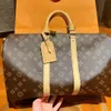 KEEPALL M41424 baule pochette da viaggio a tracolla di lusso designer borse a manico superiore borsa da donna in vera pelle da uomo moda fiore marrone borse a tracolla