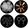 20st Acrylic Transparent Circle Discs Key Chains Round Acrylic Keychain Toms Tassel Pendant Keyring smycken Making12899