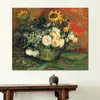 Handmade Canvas Art Still Life with Roses Sunflowers Vincent Van Gogh Painting Impressionist Landscape Artwork Bathroom Decor