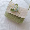 Evening Bags Custom Made Lily of the Valley Women Shoulder Bag Yarn Crochet Handmade Lady Shopping Handbag 230713