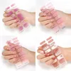 Nail Stickers 16Fingers Gel Wraps Fingertip Full Semi Cured Nails Polish Art Manicure DIY Japanese Korean